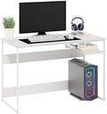 Furinno Moretti 45-Inch Wide Metal Frame Desk, Solid White by Furinno-FitsYourSpaceFitsYourBudget