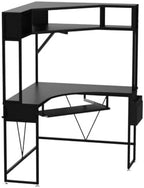 SEDETA 39" Spacious Corner Desk with Hutch, Storage for Small Space, Black - Image 4