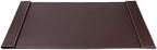 SumacLife Executive Modern Large Matte Coffee Brown Leather Laptop Mat Office Desk Pad 34" x 20" with Lifting Side Rails for Blotter Paper - Image 2