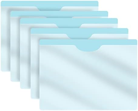 Light Blue Plastic Folders with Closed Sides, Doctor Stuff, Letter Size, Clear Front Top Loading Job Jacket, Documents Holder for Office, High School and Medical Files, Pack of 50 by DoctorStuff