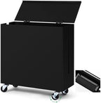 Briwooody Extra Large Metal Cable Management Box with Caster Wheels, Black by Briwooody