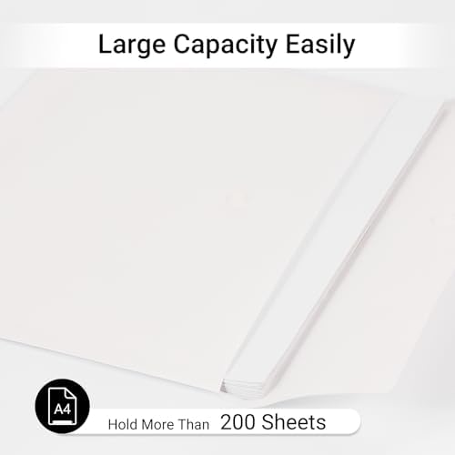 Plastic Envelopes Folders 12mil Heavy Duty, for A4 Letter Size Paper, with Snap Closure Pack, Paperwork Plastic Wallets Document Organizer (25 Pack - White, Horizontal) - Image 4