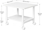 HOOBRO Printer Stand, 2-Tier Industrial Under Desk Printer Cart with Shelf, Mobile Heavy Duty Storage Rack on Wheels for Home, Office, White WW02PS01G1 - Image 2
