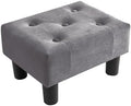 Poofzy Small Foot Stool Ottoman, Velvet Ottoman Foot Rest with Legs, Rectangle Foolstool Ottomans for Couch, Ottoman Foot Stools for Living Room Entryway (Gray), Grey by Poofzy