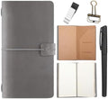 Thenshop Traveling Refillable Leather Journal Notebook, Gray, Stand Size by Thenshop