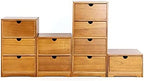 Storage Chest, Wooden Drawer Box, Desk Top Storage with 1/2/3/4 Drawers,Storage Box Drawer Box Desk Organizer, Cosmetic Drawer Storage Box-2-Drawer - Image 4