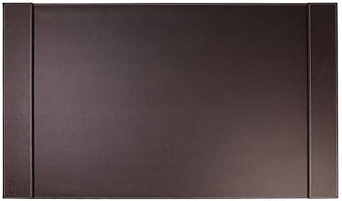 SumacLife Executive Modern Large Matte Coffee Brown Leather Laptop Mat Office Desk Pad 34" x 20" with Lifting Side Rails for Blotter Paper - Image 6