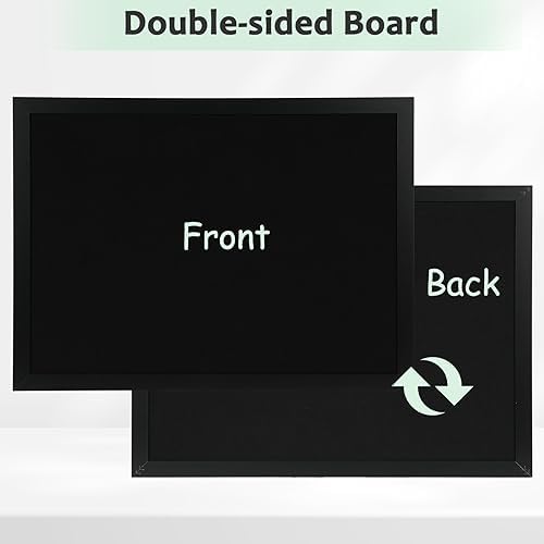 DOLLAR BOSS Double-Sided Bulletin Boards with Linen, 24"x18" Black Cork Board - Image 3