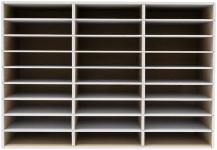 Literature Organizer 27 Slots Compartments Desktop File Sorter Mail Center Paper Storage Cabinet Home & Office Mailbox School Classroom Keepers (Grey) - Image 6
