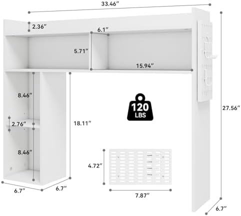 ELECWISH Desktop Bookshelf, Desk Shelf for Computer Desk, 33.46”, 5 Tier - Image 2