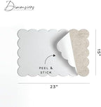 Orelle Scalloped Felt Bulletin Board | 23 x 15” | Foldable Peel and Stick Felt Board for Wall | Alternative Cork Board for Office, Message Board, Kids Art Display | Beige - Image 3