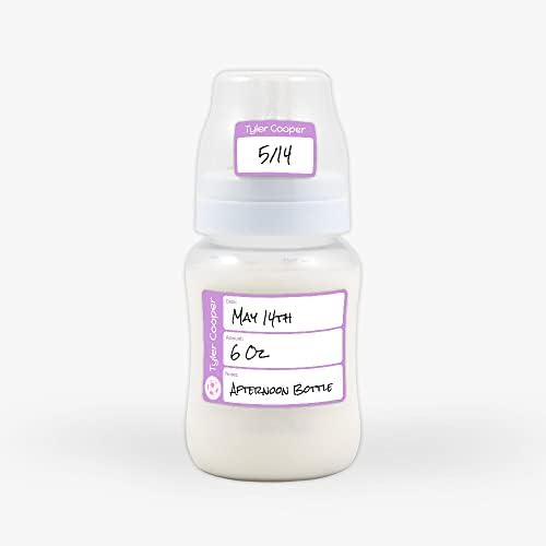 Name Bubbles - Reusable Baby Bottle Labels for Daycare (20 Labels) - Kids Washable Name Tags for Bottles, Sippy Cups, & Snack Containers, Waterproof, Baby Name Stickers, Write-On (Soccerball) - Image 2