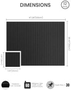 Bumusty 48"x 36" Large Felt Bulletin Board Tiles, Black - Image 2