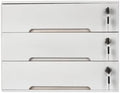 3 Drawer Wooden Desktop Storage Box with Lockable Drawers, Office Supplies Receipt File Organizer, Flat File Cabinet for Office by EcoTypee