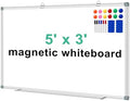 H-Qprobd White Board Dry Erase Boards for Wall 5' x 3' Magnetic Whiteboard - 60"x36" Aluminum Presentation Large Whiteboard with Long Pen Tray, 6 Markers, 2 Erasers &12 Magnets by H-Qprobd