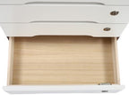Wooden Desktop Storage Box with Lockable Drawers, Flat File Cabinet Drawer Desktop Storage Box, Countertop Storage Cabinet for Office Home Toiletries Supplies Vanity (walnut+white, 4 Drawer) - Image 6
