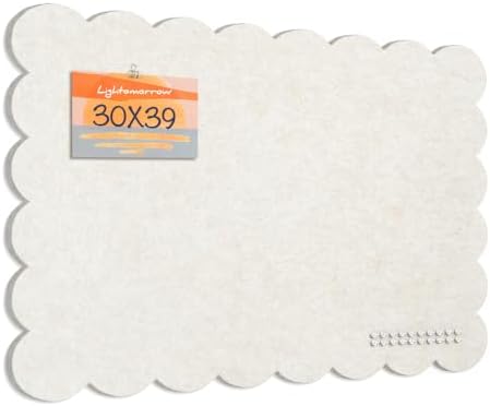 Scalloped Bulletin Board 40x30 inches, Decorative Felt Pin Board for Wall by Lightomorrow