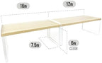 Mitus Stacking Wood Shelf Organizer, Counter Cabinet Storage Rack, Set of 2 - Image 3