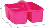 Teacher Created Resources Pink Portable Plastic Storage Caddy 6-Pack for Classrooms, Kids Room, and Office Organization, 3 Compartment - Image 3