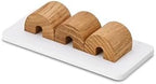 OAKYWOOD Magnetic Cable Holder – Charging Cable Clips – Desk Cord Organizer – 9.6x4.8x2.2 cm – Oak Holder with White Base - Image 2