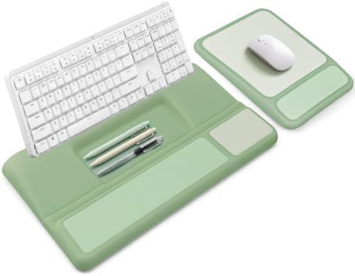 3-in-1 Ergonomic Keyboard Stand & Mouse Pad Set with Wrist Rest, Green by XIPY