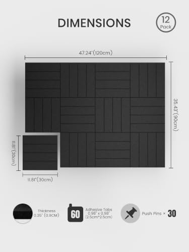 Bumusty 48" x 36" Large Cork Board Alternative, Black - Image 2
