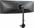 VIVO Clamp-on Single Ultra Wide Monitor Desk Mount, Low Profile Heavy Duty Adjustable Stand for 1 Ultrawide Screen up to 57 inches, 59.4 lbs Capacity, Black, STAND-V157C by VIVO