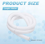 MECCANIXITY Split Sleeve Wire Loom Braided Sleeve 1-1/4" 10Ft White - Image 2