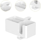 4 in 1 Desk Cup Holder Phone Pen Storage Box Hook Desktop Organizer for Headphones and Mugs, White - Image 3
