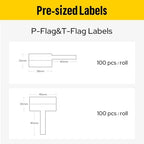 MakeID EP53 Flag Labels, T-Flag Pre-Sized Label Tape with Ribbon Cartridge for Indoor/Outdoor Wire and Cable, DataCom Labeling - for EP53 Portable Industrial Label Maker - Image 3