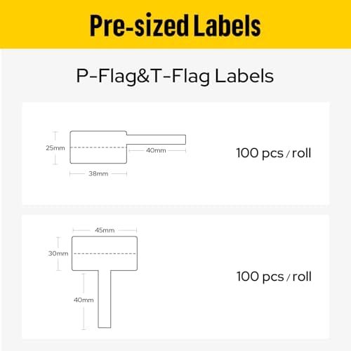 MakeID EP53 Flag Labels, P-Flag Pre-Sized Label Tape with Ribbon Cartridge for Indoor/Outdoor Wire and Cable, DataCom Labeling - for EP53 Portable Industrial Label Maker - Image 3
