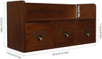 Desk Organizer Box Wooden 2/3-Layer Walnut Color Stackable Desktop Drawer Organizer with 3/6 Drawers Vintage Tabletop Storage Cabinet for Makeup, Letter, Home Office Supplies (3-Drawers) - Image 3