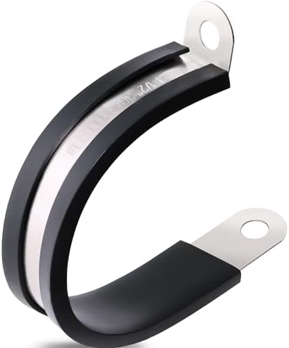 OURU 1-1/2 Inch Cable Clamps, Rubber Coated Insulated Clamps, 50pcs, 38mm by OURU