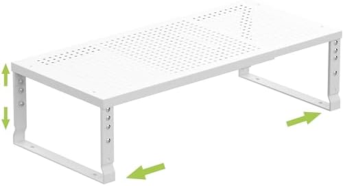 Jojocross Expandable Cabinet Shelf Organizer Storage Spice Rack Shelves for Kitchen Stackable Adjustable Pantry Cupboard Bathroom Countertop Desktop(1Pack/White/Medium-with Hole) by JOJOCROSSHIGHQUALITYLIFE