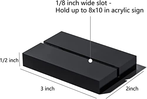 UNIQOOO 3" Black Acrylic Stand | 20 Pack 3mm Slot Wedding Sign Holders, Perfect for Wedding, Table Number, Exhibition, Office, Restaurant, Business - Image 5