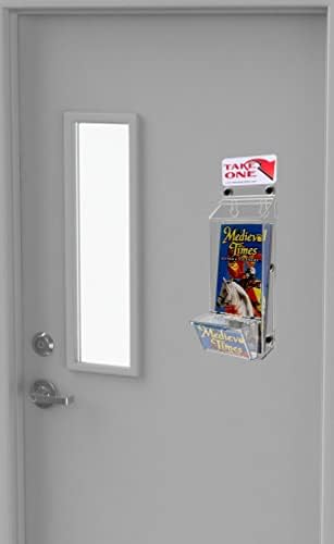 Marketing Holders Brochure Box with Lid Metal Mount Clear Acrylic Outdoor Advertisement Holder Holds 4" x 9" Trifolds and 3.5" x 2" Business Cards with Take One Sticker Hangs On Smooth Surfaces - Image 5