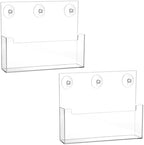 Thyle 2 Pcs Acrylic Brochure Holder with Suction Cups for Wall, 13x10 Inch by Thyle