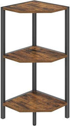 Creso hom Corner Shelf, 3-Tier Industrial Corner Bookshelf with Metal Frame by Cresohom