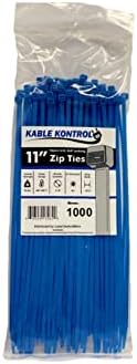 Kable Kontrol Cable Zip Ties, 11 Inch, 1000 Pcs, 50lbs Test, Blue by KABLEKONTROL%C2%AE