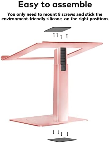 Laptop Stand for Desk, Ergonomic Aluminum Laptop Stand Adjustable Height from 7-15", Sitting and Standing Laptop Riser for 10-17" Notebook - Image 6