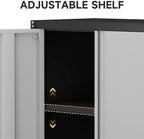 Locking Metal Wall Cabinet, 28" Metal Storage Cabinets with Doors and Shelf, Steel Garage Locker Mounted Small Tool Chest for Home Office, Kitchen, Pantry - Image 4