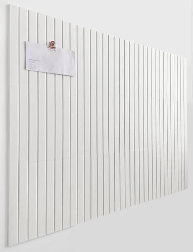Slated Felt Bulletin Board Tiles | Cork Board Alternative for Walls | Wall Panels for Office & Home Decor | Aesthetic Pinboard & Photo Board | 12-Pack (11.8" x 11.8") with Adhesive | Pure White by DesignerManufacturerofInnovativeBulletinBoardSolutionsforHomeOffice