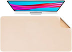 Large Cork Office Desk Mat, Dual-Sided Cork Leather Mouse and Keyboard Pad, Non-Slip Easy Clean Home Computer Mat Accessories(Apricot,140x60cm) by Unknown
