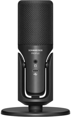 Sennheiser Profile USB Condenser Microphone with Desktop Stand Bundled with Closed-Back Headphones + Microphone Boom Arm + Wind Screen Pop Filter + Microfiber Cleaning Cloth (5 Items) - Image 3