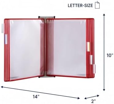 tarifold Wall Mount Reference System, 10 Pockets, Expandable, Red - Image 4