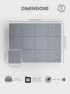 Bumusty 48"x 36" Large Felt Bulletin Board Tiles, Slate Gray - Image 2