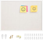 OWLKELA Linen Cork Bulletin Board, 17"x23", White Framed by OWLKELA