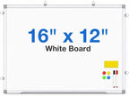 Magnetic Whiteboard for Wall, 16 x 12 Inch Small Dry Erase Board with Markers, Eraser, Magnets, Tray and Mounting Kit, Silver Frame for Home, Office and School by Unknown
