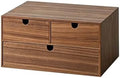 2-Tier Wooden Desk Organizer with 3 Drawers, Walnut Finish by Unknown