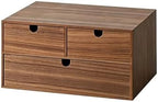 2-Tier Wooden Desk Organizer with 3 Drawers, Walnut Finish by Unknown